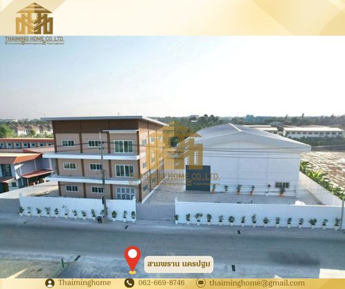 Warehouse for rent with office building, 3 floors, 1 rai 3 ngan 68 sq m, Sam Phran, Nakhon Pathom (TW8-13626)