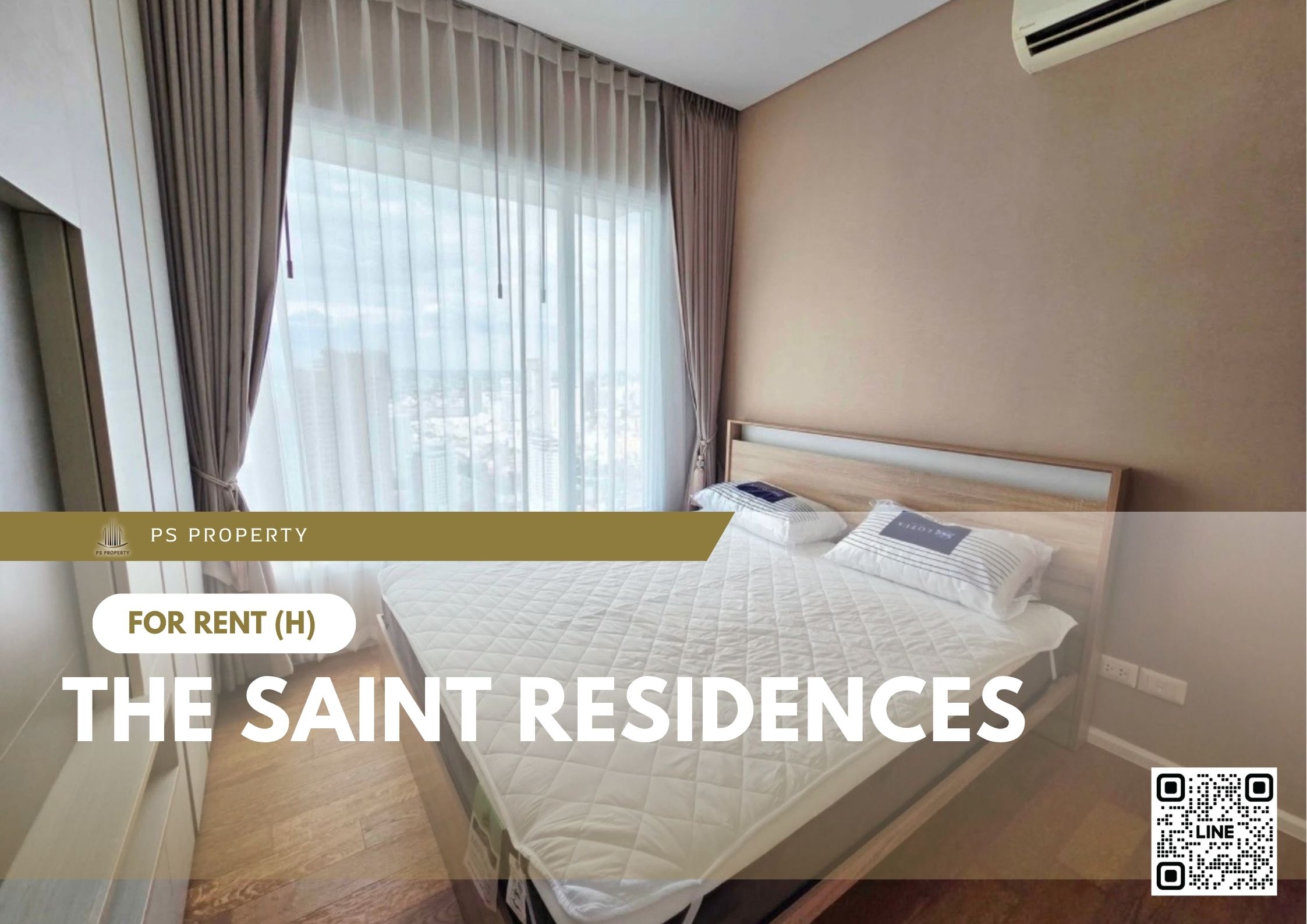 For rent 📍 The Saint Residences 📍 Fully furnished with appliances. Near BTS Ha Yaek Ladprao.