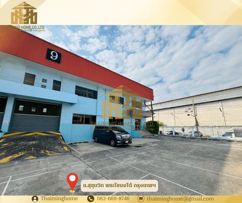 Warehouse with office, 2 floors, for rent with wide parking, Bangkok, Sukhumvit Road, Phra Khanong Tai (TW8-13726)
