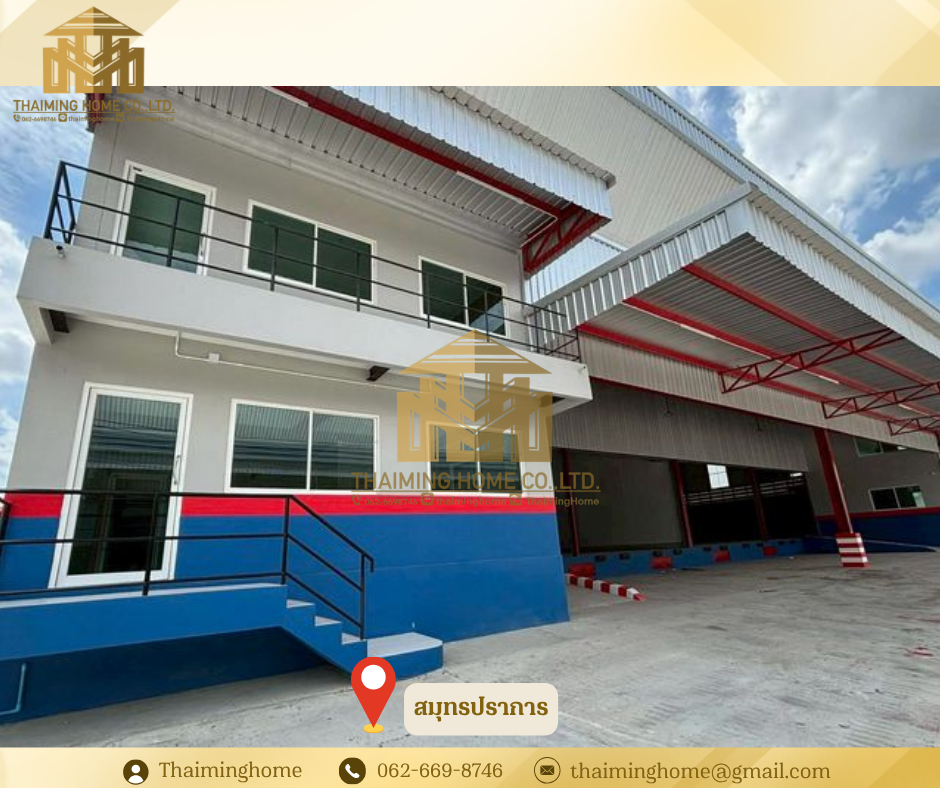 Warehouse/warehouse for rent, 542 sq m, raised floor, next to the main road, Srinakarin, Nam Daeng (TW8-18926)