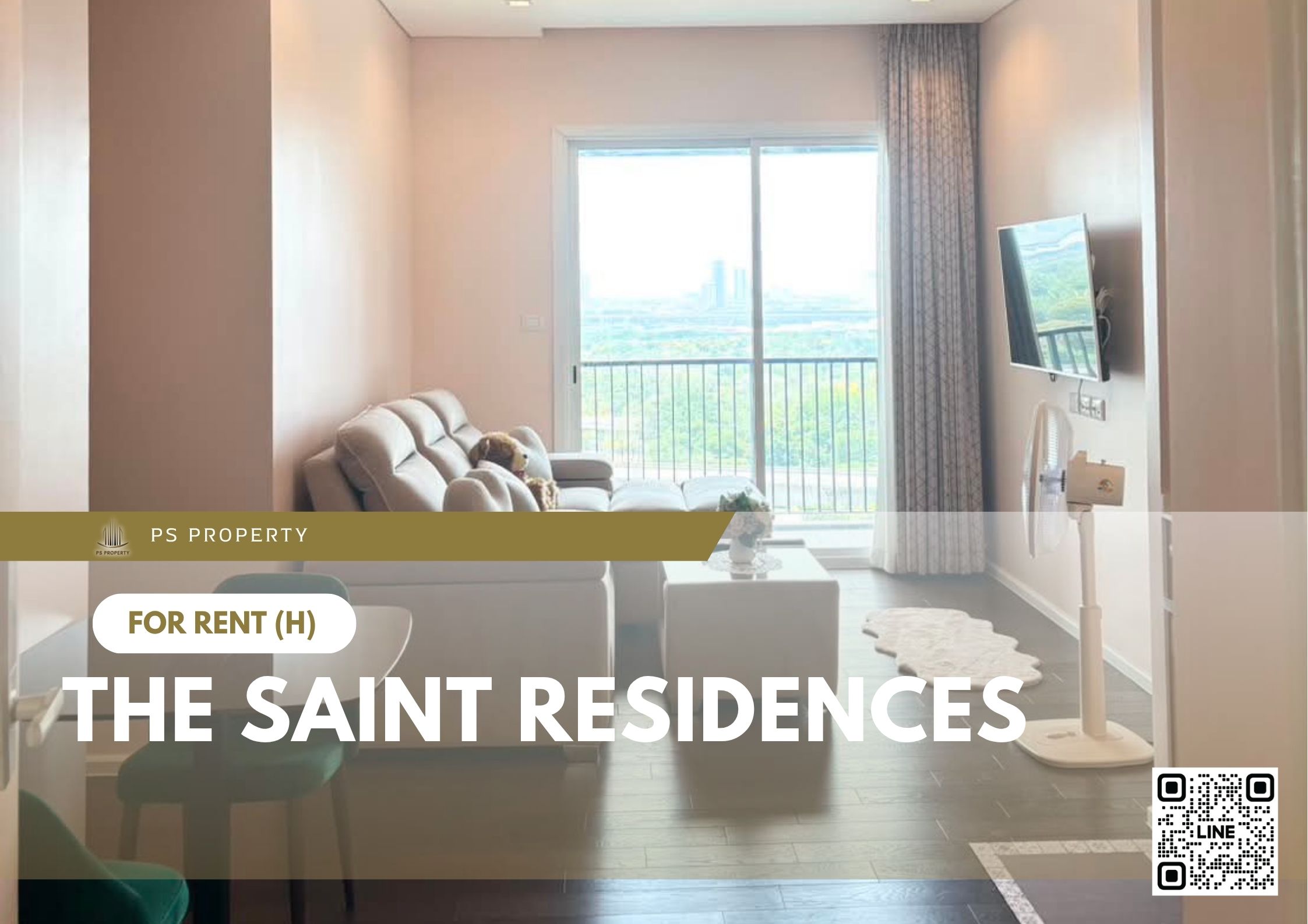 For Rent ✨ The Saint Residences ✨ 2 Bedrooms, Fully Furnished and Equipped, Near BTS Ha Yaek Ladprao Station