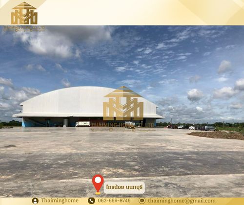 คลังสินค้าให้เช่า สร้างใหม่ อากาศถ่ายเท ได้มาตรฐาน ไทรน้อย นนทบุรี 8,000ตรม (TW8-12226)