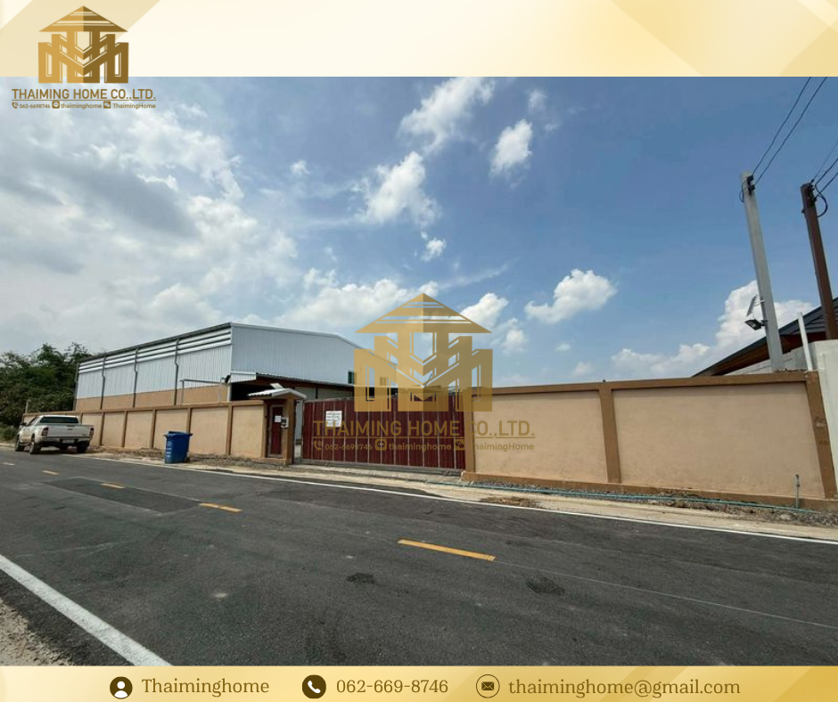 Warehouse + office + house for rent, size 360 ​​sq m., near the main road, fenced wall around the edge, private, Bang Bua Thong District, Nonthaburi Province (TW9-0526)