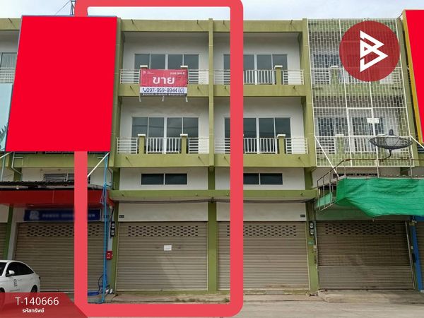 3-story commercial building for sale, Mangmeesrisuk Village, Rama 2, Samut Sakhon, good location next to the road.