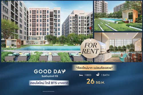 🔥 Ready to move in GOOD DAY Sukhumvit 93 (1 bedroom 26 sq.m.) Very new room, beautiful room plan. Interested: 0889834358 (Eak)