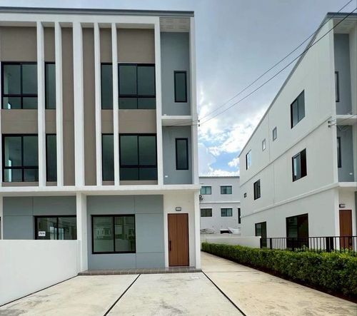 For rent, 3-story townhome, Pruksa Ville @Work Ramintra Station, land size 48.4 - 54 sq m, 2 bedrooms, Anusawari Subdistrict, Bang Khen District, Bangkok.