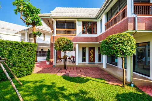 2-storey detached house for sale, corner house, NOBLE WANA WATCHARAPOL, house facing north. High privacy Near Central Ramintra
