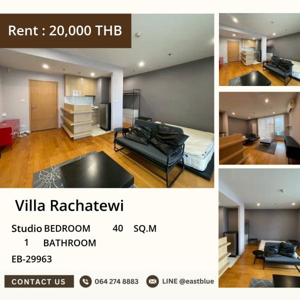 17/07/2026, 🔥 Studio Villa Rachatewi 40 ตร.ม. ใกล้ 3 BTS เริ่มเพียง 18,000/ด! 🏡 0642748883