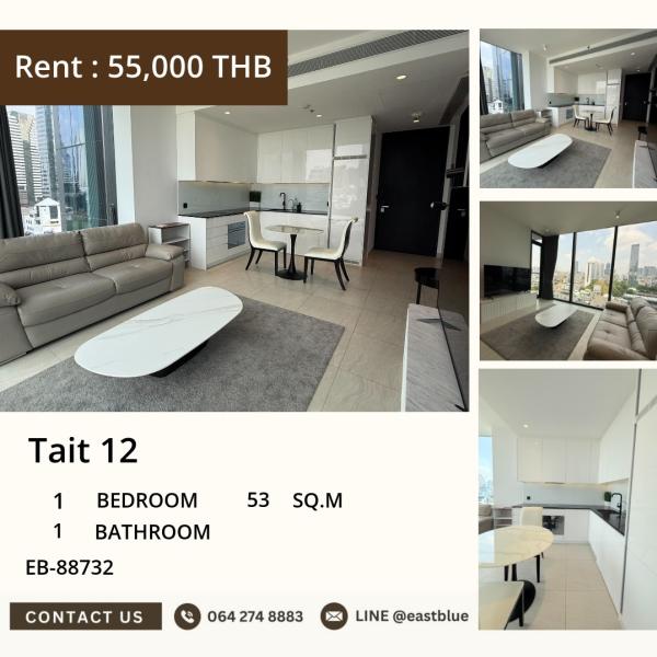 11/08/2026, 🏠 เช่า คอนโด 1 ห้องนอน เทตต์ สาทร ทเวลฟ์ 55,000 บาท/เดือน 0642748883