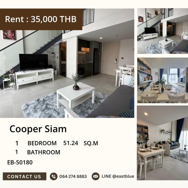 🏢 Cooper Siam in the heart of the city 51 sqm. Starting at only 35,000 baht/month!

🔥 Ready to move in, near BTS Natchan Canal, super convenient 0642748883