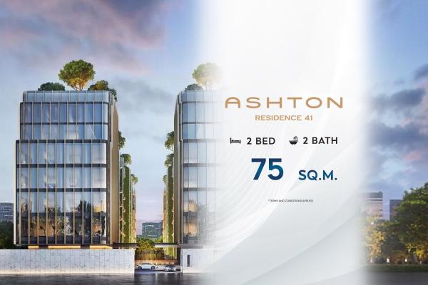 Ashton Residence 41 Room 2 𝐁𝐞𝐝 2 𝐁𝐚𝐭𝐡 75 𝐒𝐪.𝐦. Room area is wide and proportional. Interested: 0812497356 (Praew)