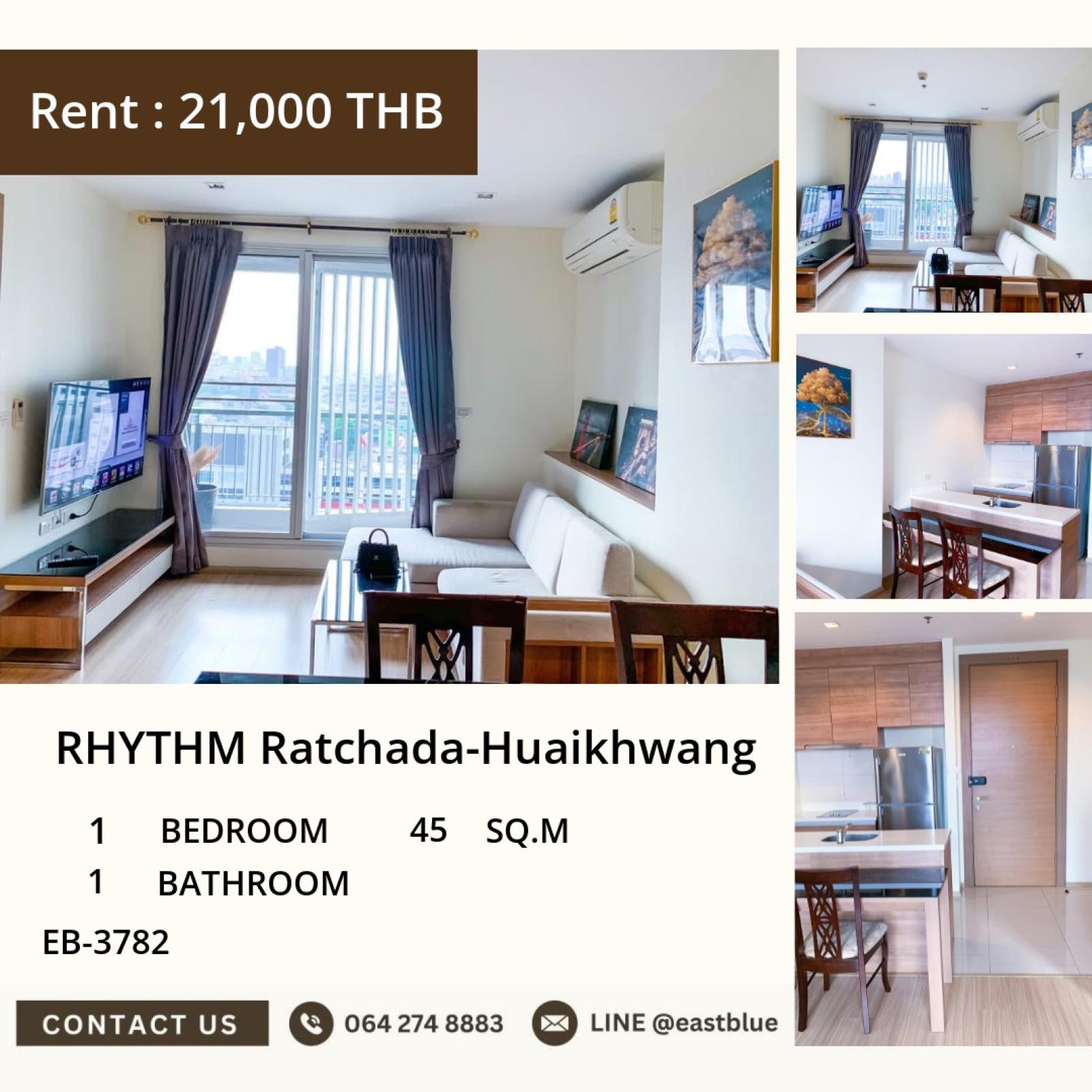 17/07/2026, Rent luxury condo RHYTHM Ratchada-Huaikhwang near MRT Huai Khwang for only 21,000 Baht per month! 0642748883 17/07/2026, Rent luxury condo RHYTHM Ratchada-Huaikhwang near MRT Huai Khwang for only 21,000 Baht per month! 0642748883