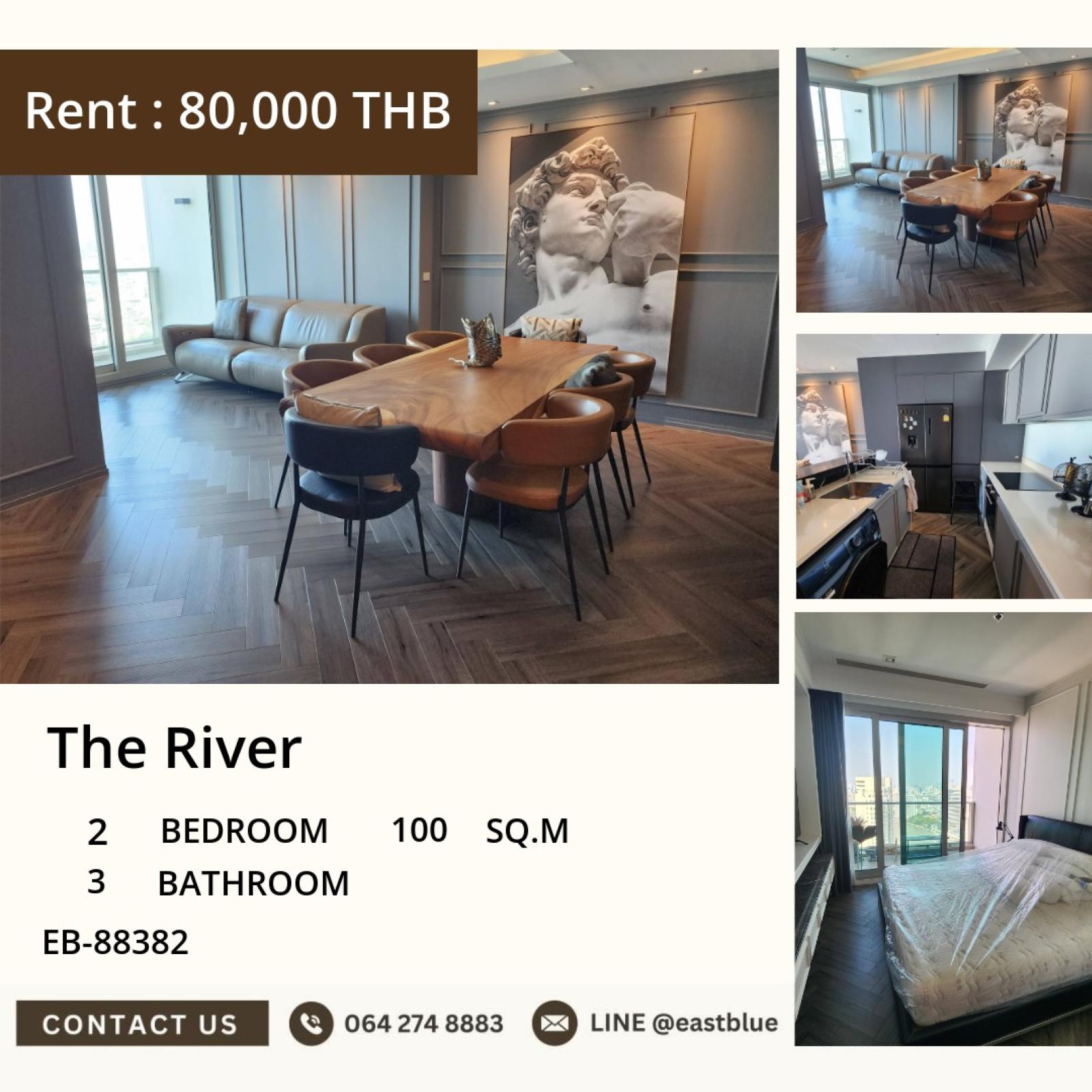 17/07/2026, # Luxury 2-Bedroom Riverside Haven at The River - Amazing River View! 80K Only! #BTS Saphan Taksin 0642748883 17/07/2026, # Luxury 2-Bedroom Riverside Haven at The River - Amazing River View! 80K Only! #BTS Saphan Taksin 0642748883
