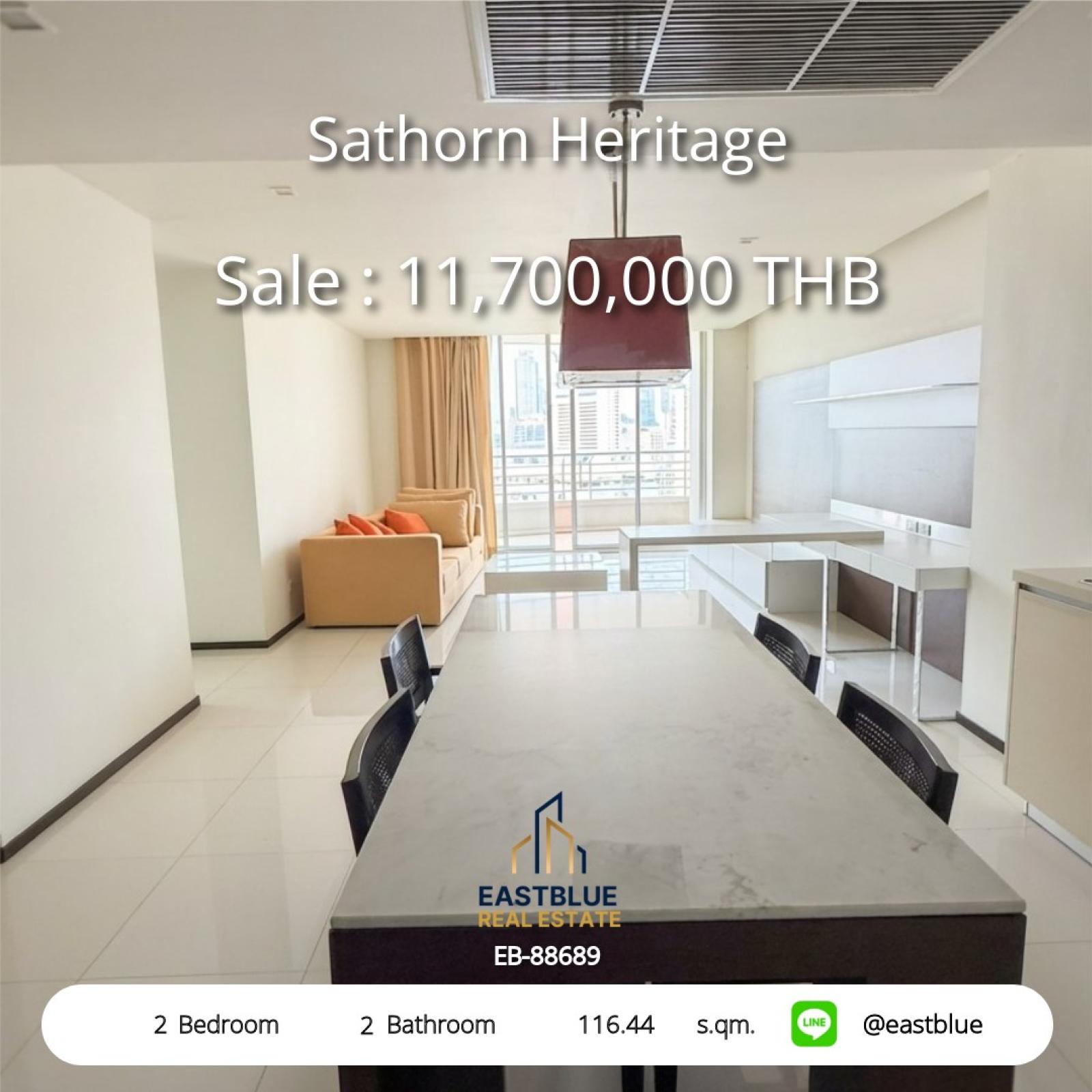 11/08/2026, รวมค่าโอน 🏡 ขาย คอนโด 2 ห้องนอน Sathorn Heritage 116.44 ตร.ม. 11.7 ลบ. 0642748883 11/08/2026, รวมค่าโอน 🏡 ขาย คอนโด 2 ห้องนอน Sathorn Heritage 116.44 ตร.ม. 11.7 ลบ. 0642748883