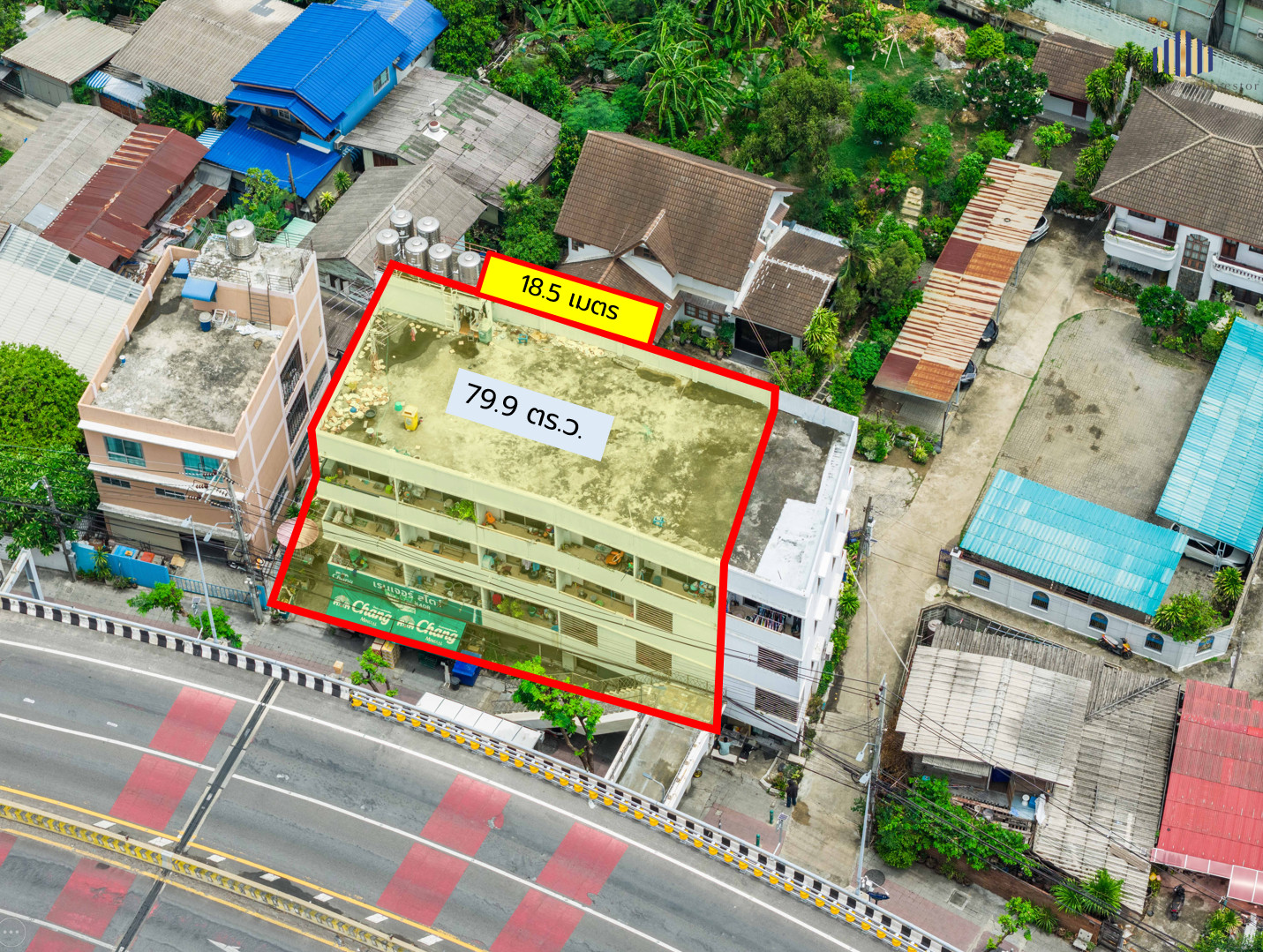 ตึกนี้พร้อมลงทุน!!! หอพักพร้อมร้านค้า! ติดถนน อรุณอัมรินทร์ วิวสะพานพระราม 8 ขายตึก อาคารพาณิชย์ หอพัก ริมถนน 5 คูหา 80 ตารางวา เหมาะทำหอพักรายวัน พร้อมร้านค้า มีที่จอดมอเตอร์ไซด์ ผังเมืองสีแดง รีบจับจองด่วน!!  – รูปที่ 3