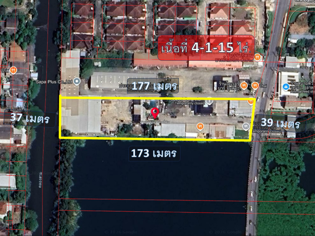 Land for sale with existing buildings. Beautiful plot, road frontage,near Sutarin Village,Lad Sawai Suitable for business. Size: 4-1-15 rai. – รูปที่ 3