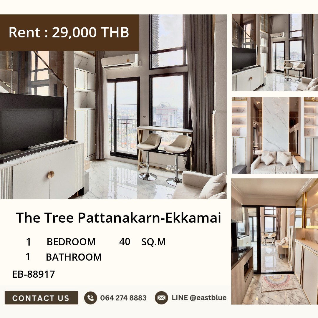 ให้เช่า The Tree Pattanakarn-Ekkamai 1 นอน 40 ตร.ม. ใกล้ BTS พระโขนง 29,000/เดือน 0642748883 ให้เช่า The Tree Pattanakarn-Ekkamai 1 นอน 40 ตร.ม. ใกล้ BTS พระโขนง 29,000/เดือน 0642748883