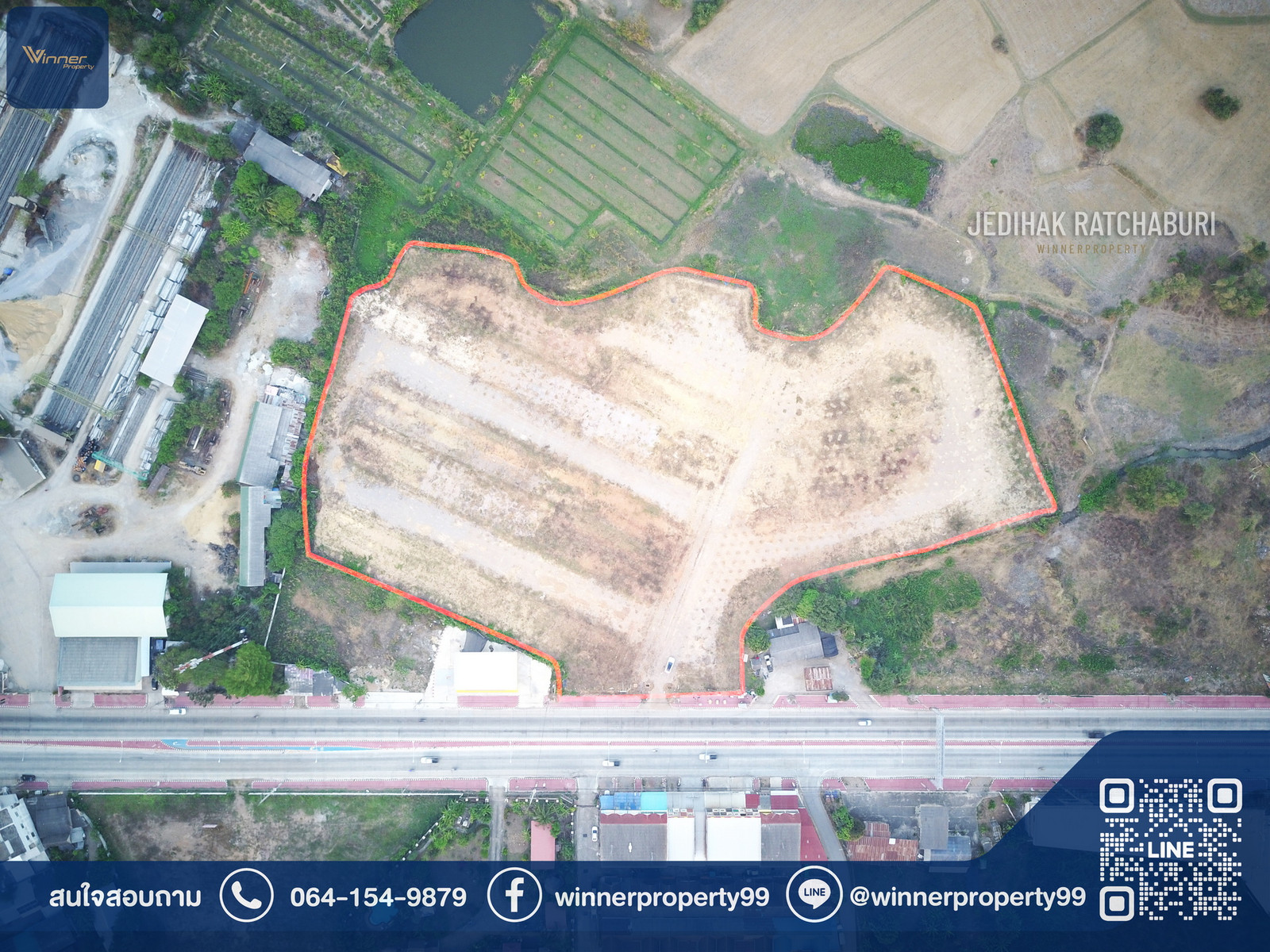 A11664L-1 : ขายที่ดินเปล่าราชบุรี (ถนนเจดีย์หัก) ในตัวเมืองราชบุรี ​ติดถนนใหญ่​เหมาะทำธุรกิจ ขนาด​ 14 ไร่​ 2 งาน – รูปที่ 3