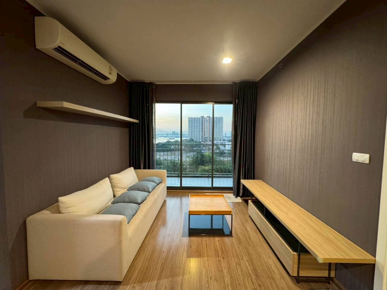 🌆 For rent/sale U Delight Residence Riverfront Rama 3 🌊25,000 baht/month, 2 bedrooms, 1 bathroom, Tel. 084-694-8888, stunning view of the river curve.