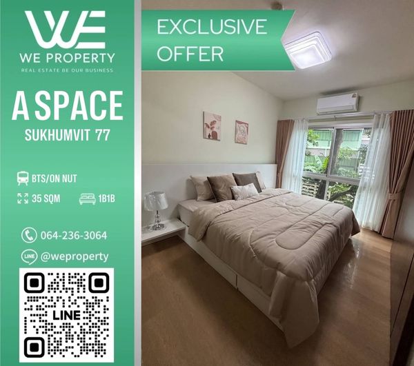 ห้องเเต่งสวย เฟอร์ฯครบราคาดี!! ⭐A Space Sukhumvit 77(เอ สเปซ สุขุมวิท 77)