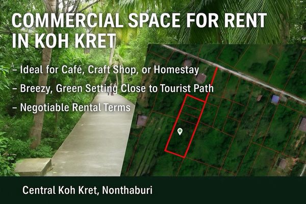เกาะเกร็ด นนทบุรี 2 ไร่ครึ่ง เหมาะเปิดคาเฟ่ ร้านคราฟต์ หรือโฮมสเตย์