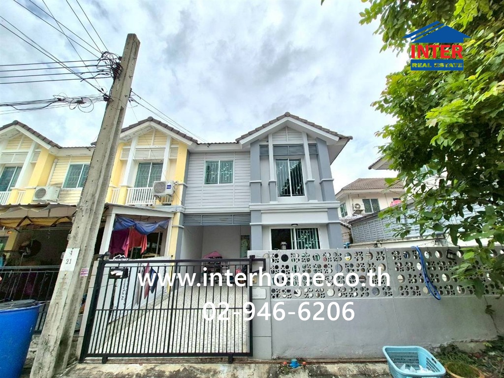 Townhouse, 2 floors, 23.5 sq m, Pruksa Ville Village 50/1, near Sammakorn Place, Ramkhamhaeng, Rat Phatthana Road, Ramkhamhaeng Road, Saphan Sung District, Bangkok.