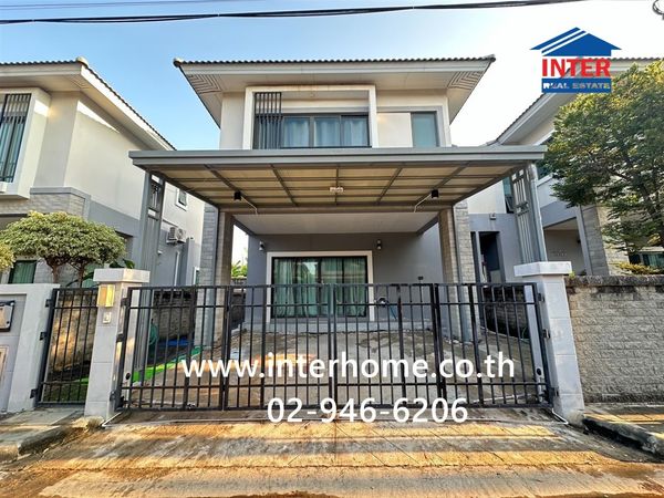 Twin house, 2 floors, 35 sq m, Rim Suan Scenery Village. Bangna-Suvarnabhumi Soi Sukapiban 6, Theparak Road, Sukapiban 6 Road, Bang Phli, Samut Prakan