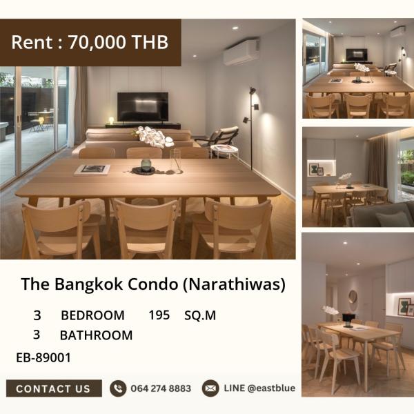 20/07/2026, 🏙️ ให้เช่าคอนโด The Bangkok Condo วิวสวย 3 ห้องนอน ใหญ่หรู 195 ตร.ม.!

🔥 เพียง 70,000 บาท/เดือน ใกล้ BTS ช่องนนทรี ลุมพินี 0642748883