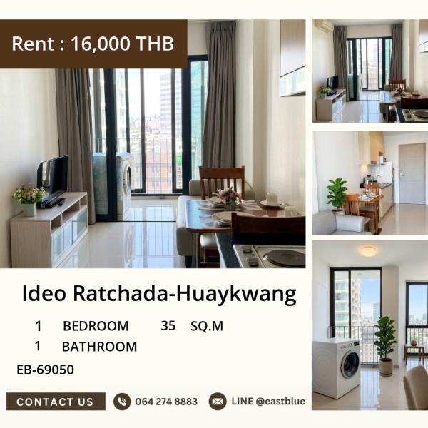 11/08/2026, 🏠 เช่า คอนโด 1 ห้องนอน Ideo Ratchada-Huaykwang 16,000 บาท/เดือน 0642748883