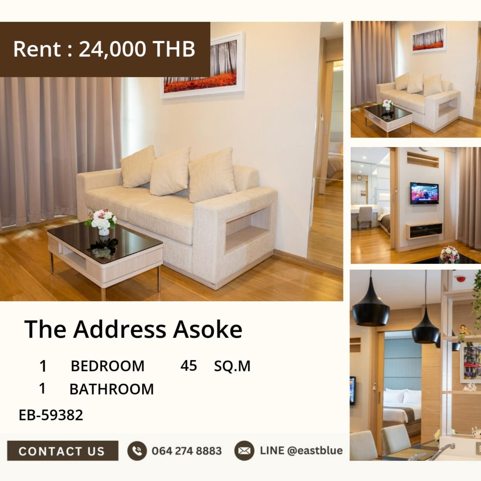 17/07/2026, 🔑 Near Asoke! Luxury condo in the city center for only 24,000/day
🌟 The Address Asoke 1 bedroom 45 sqm near the subway 0642748883 17/07/2026, 🔑 Near Asoke! Luxury condo in the city center for only 24,000/day
🌟 The Address Asoke 1 bedroom 45 sqm near the subway 0642748883