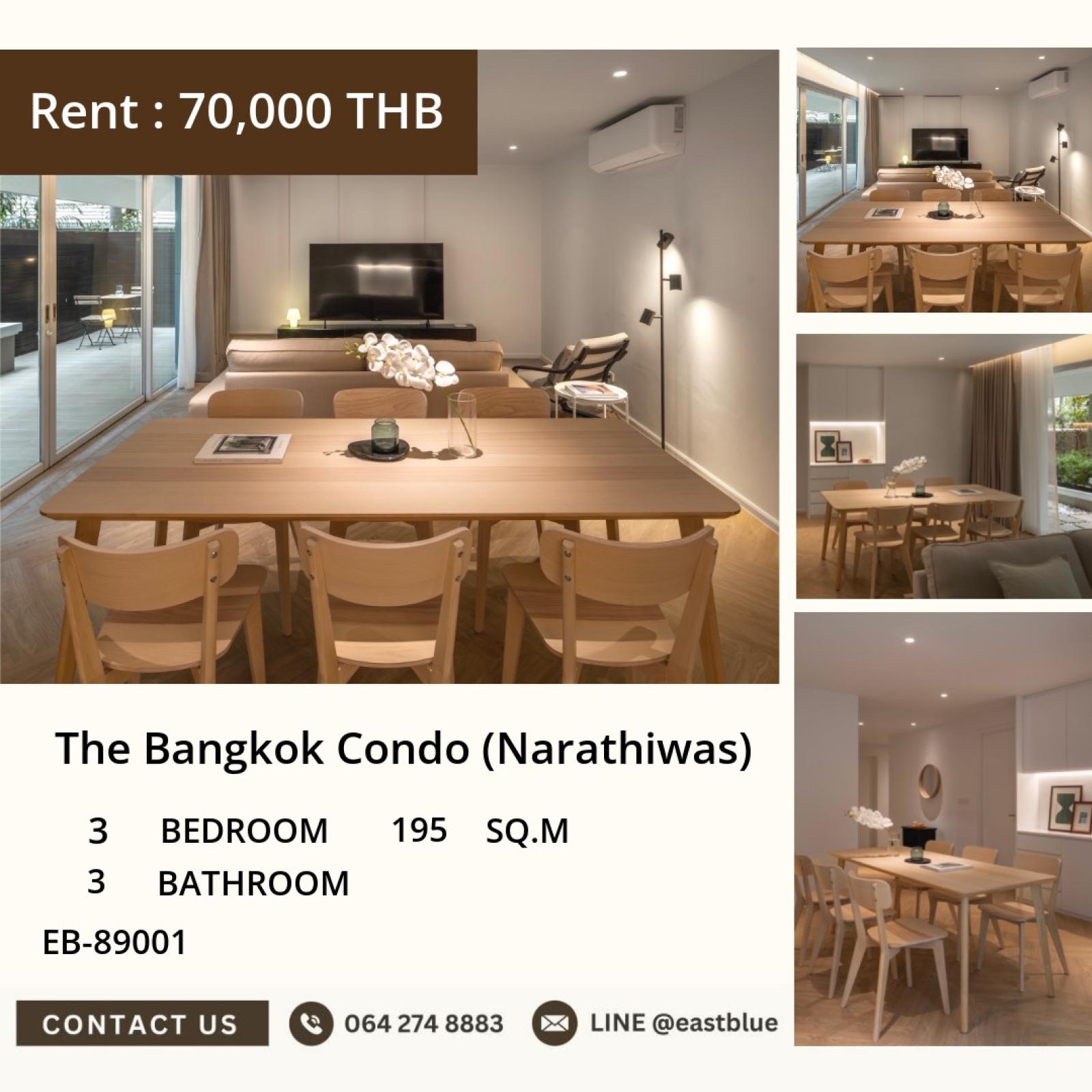20/07/2026, 🏙️ Condo for rent The Bangkok Condo with beautiful view, 3 spacious luxury bedrooms, 195 sqm!

🔥 Only 70,000 Baht/month, near BTS Chong Nonsi, Lumphini 0642748883