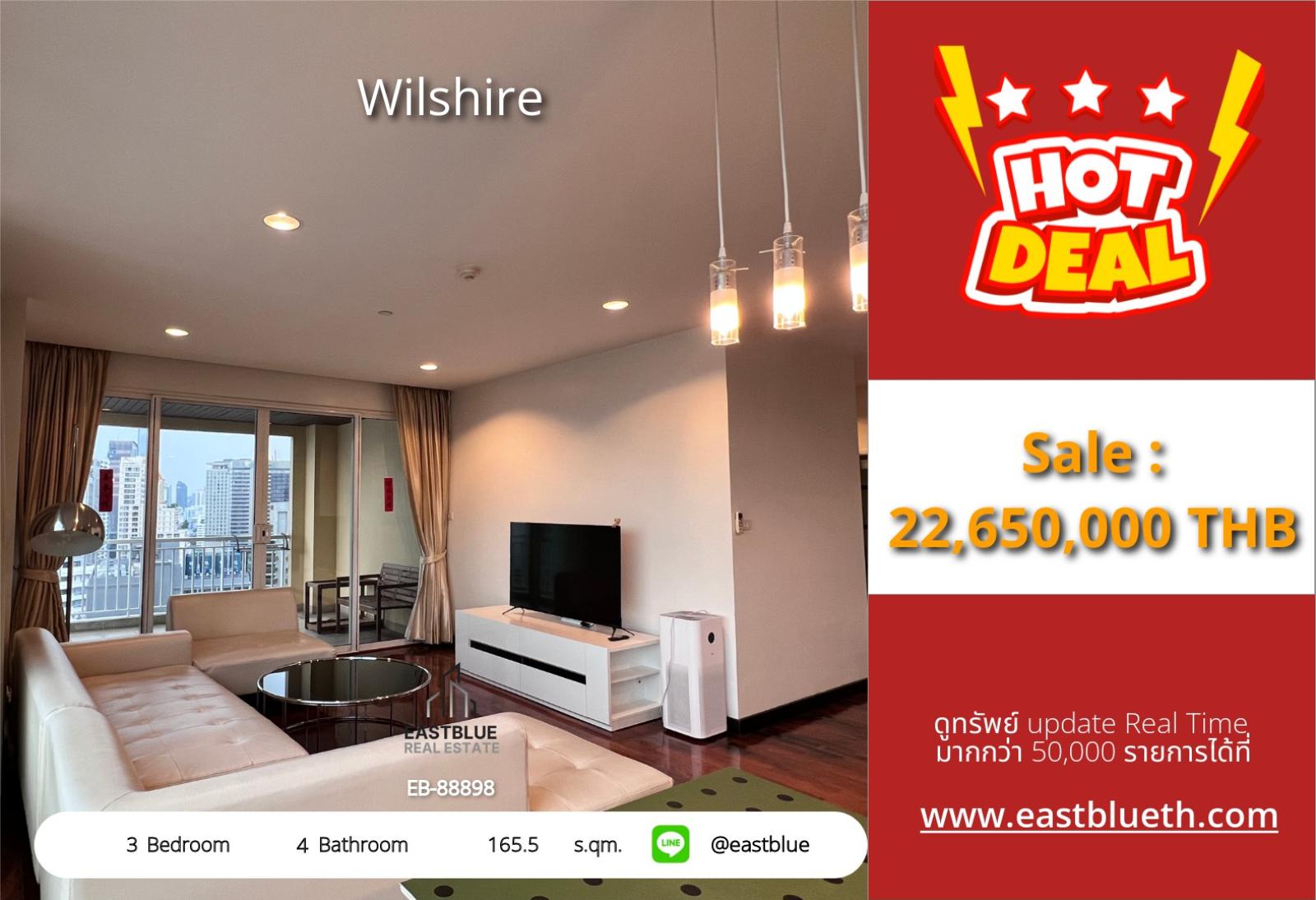 05/10/2026, รวมค่าโอน🏡 คอนโด Wilshire สุขุมวิท สุดหรู 3 นอน 165 ตร.ม.
📍 ทำเลเพชร! ใกล้ BTS อโศก เริ่ม 22.69 ล้าน 0642748883