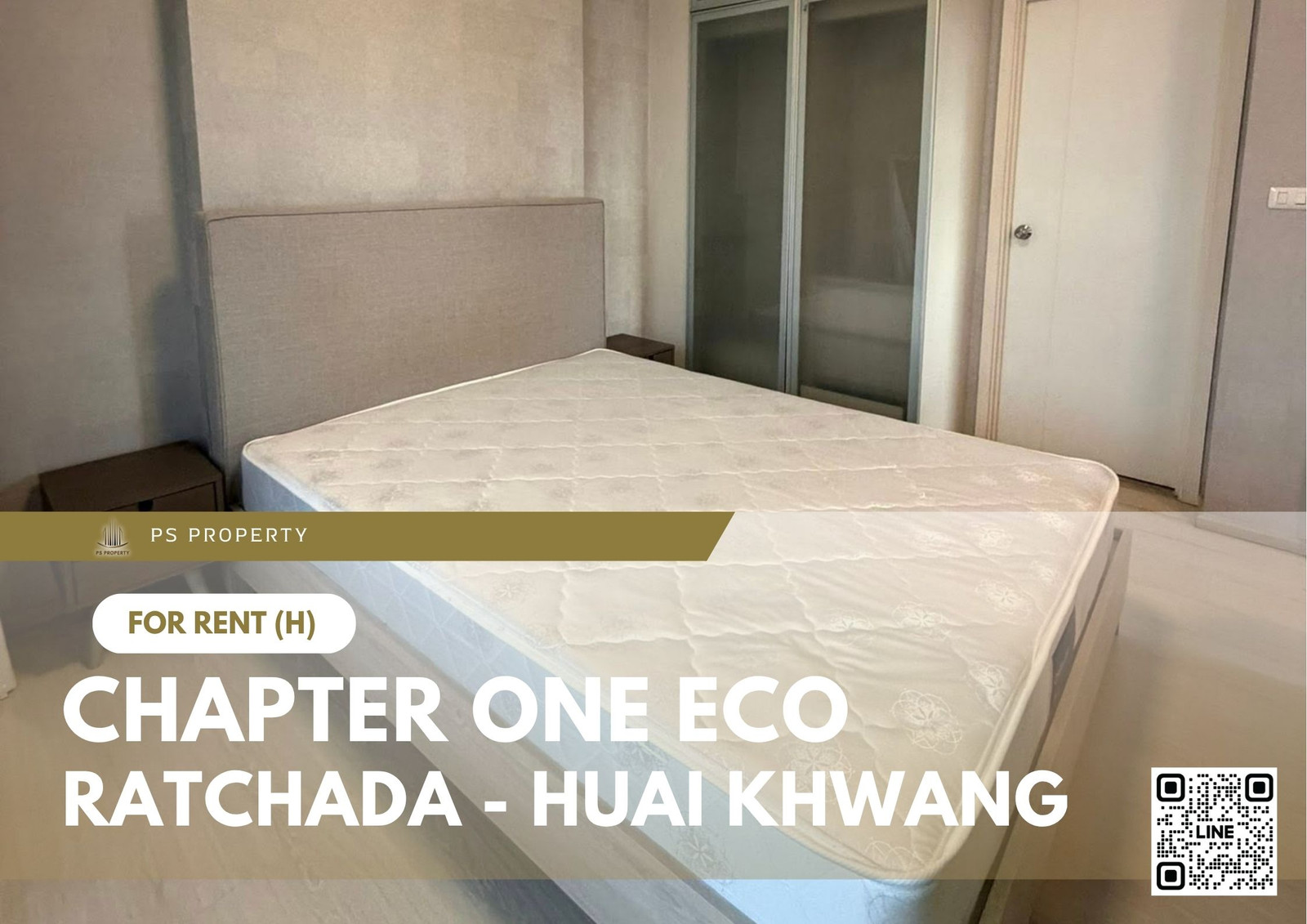 For Rent ✨ Chapter One Eco Ratchada - Huai Khwang ✨ Fully furnished with appliances. Near MRT Huai Khwang.