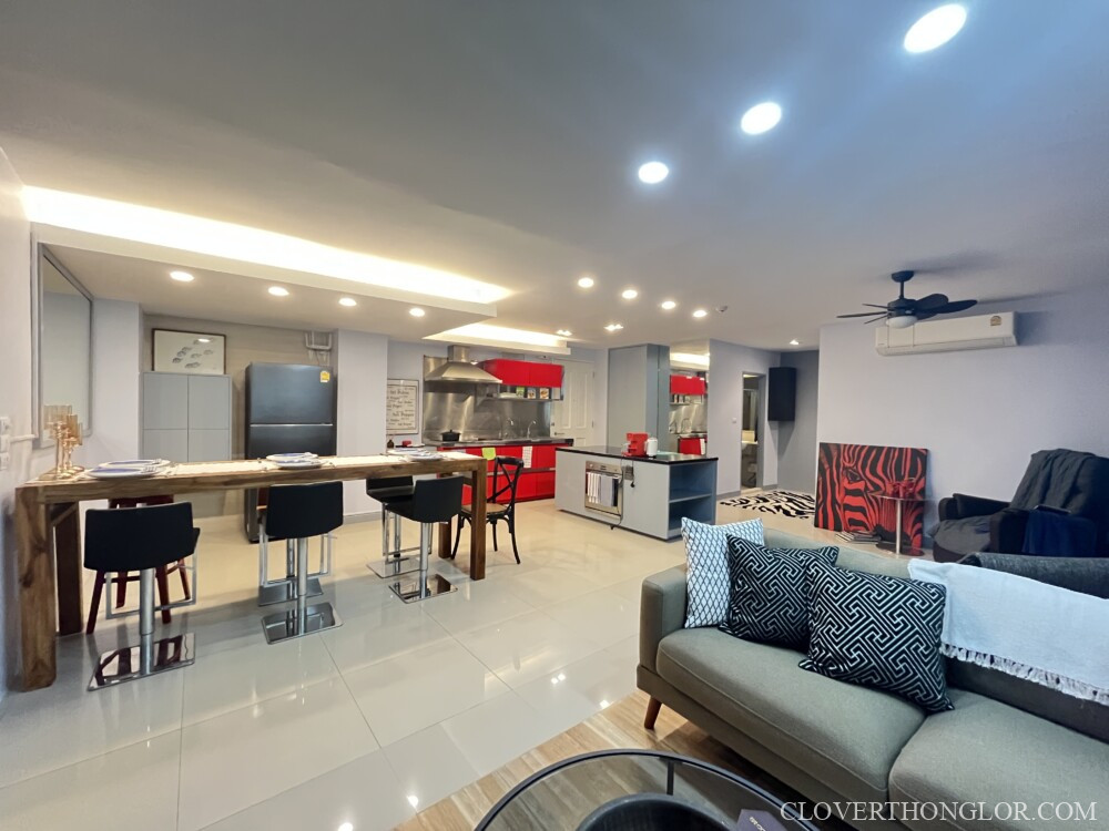 ให้เช่า คอนโด Clover Thonglor ห้องใหญ่ 115 ตร.ม. 3 นอน แต่งครบพร้อมอยู่!