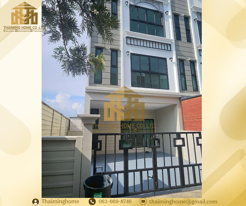 Townhome for rent, 3 floors, corner unit, eternity town primrose vacharaphol project (Watcharaphon/Sukhapiban 5 location), empty house, new condition (TT10-326)