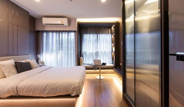 Condo for sale Lumpini Place Chaengwattana-Pak Kret Station near MRT Chaengwattana-Pak Kret 28. Reserve today and receive free promotions! The room is ready to move in. Fully furnished, size 24.44 sq m., convenient travel to Government Center, IMPACT Aren