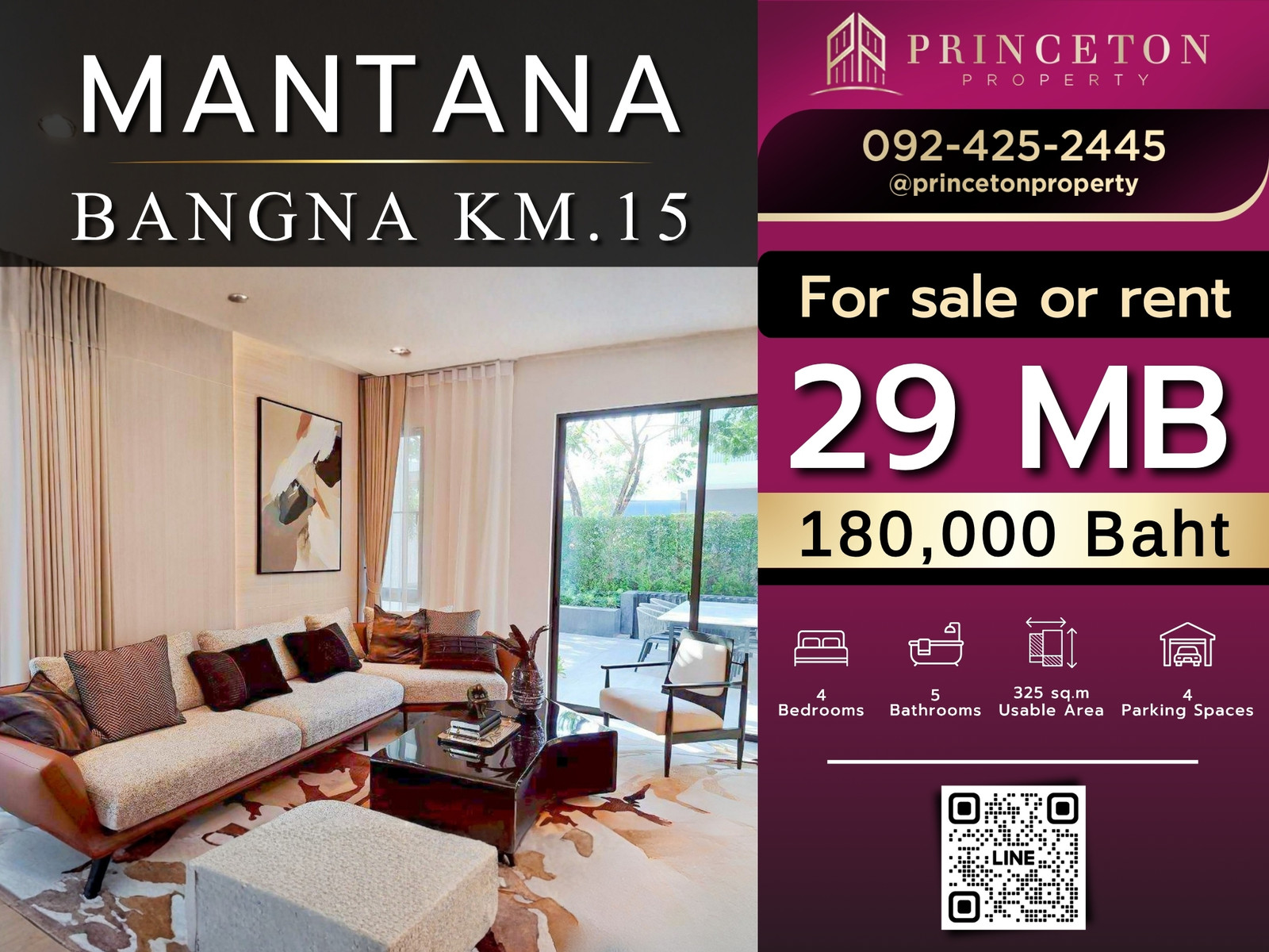 Luxury House For Sale or Rent MANTANA Bangna KM.15 📞092-4252445