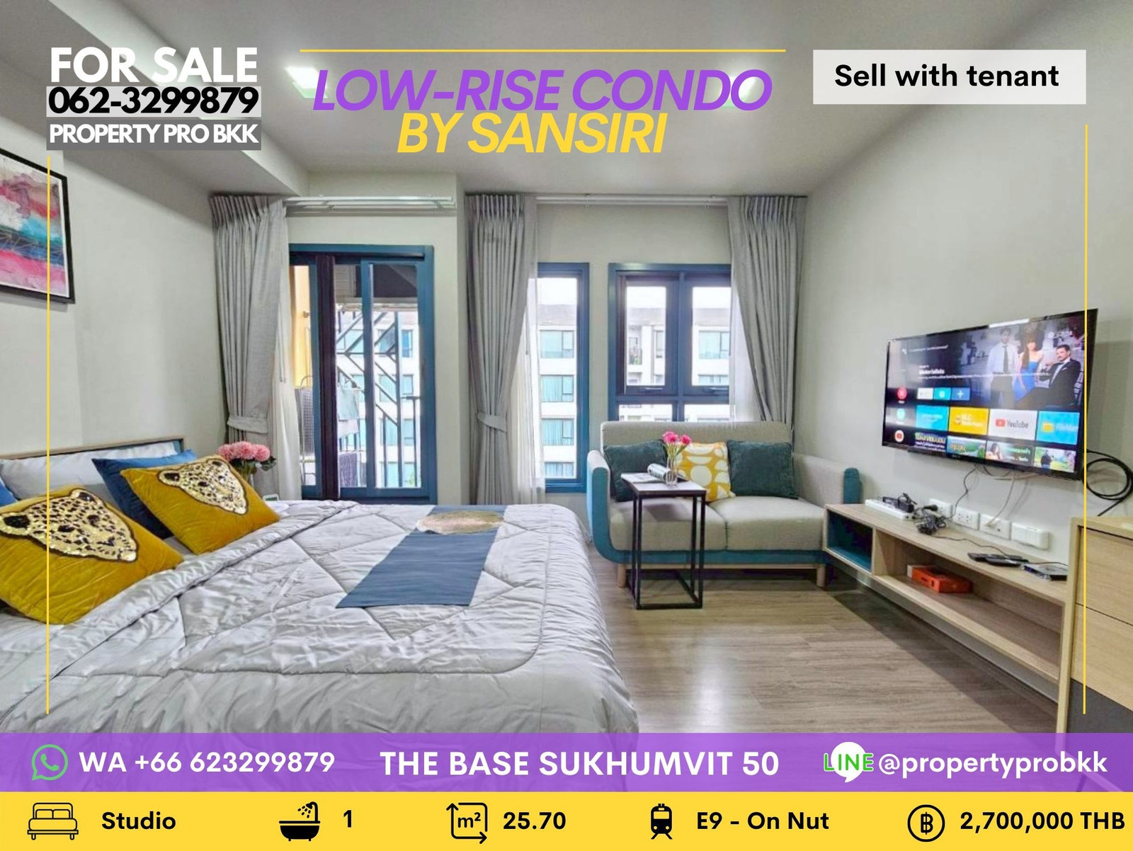 ⭐️✨ Modern Studio for sale at The Base Sukhumvit 50 – Cozy Low-Rise Living Near BTS On Nut! ✨⭐️