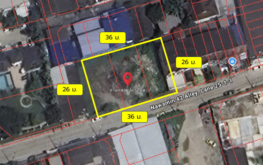 Land for sale in Soi Nawamin 25, แยก 25-1-1, size 219 sq.wa. Suitable for building a house. KK – รูปที่ 3