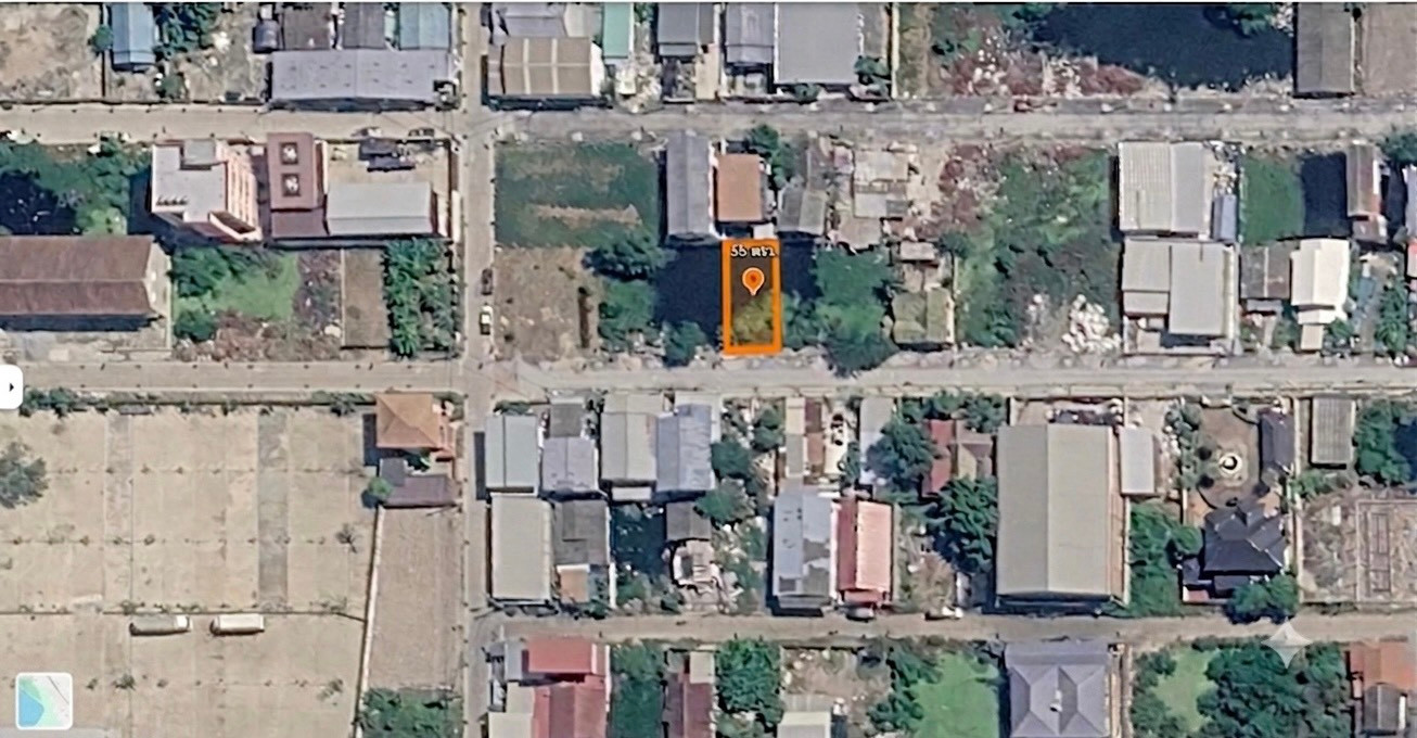 With a budget of a few million baht, you get 55 sq m of land to build your own house. Next to concrete road In the Phra Samut Chedi community
