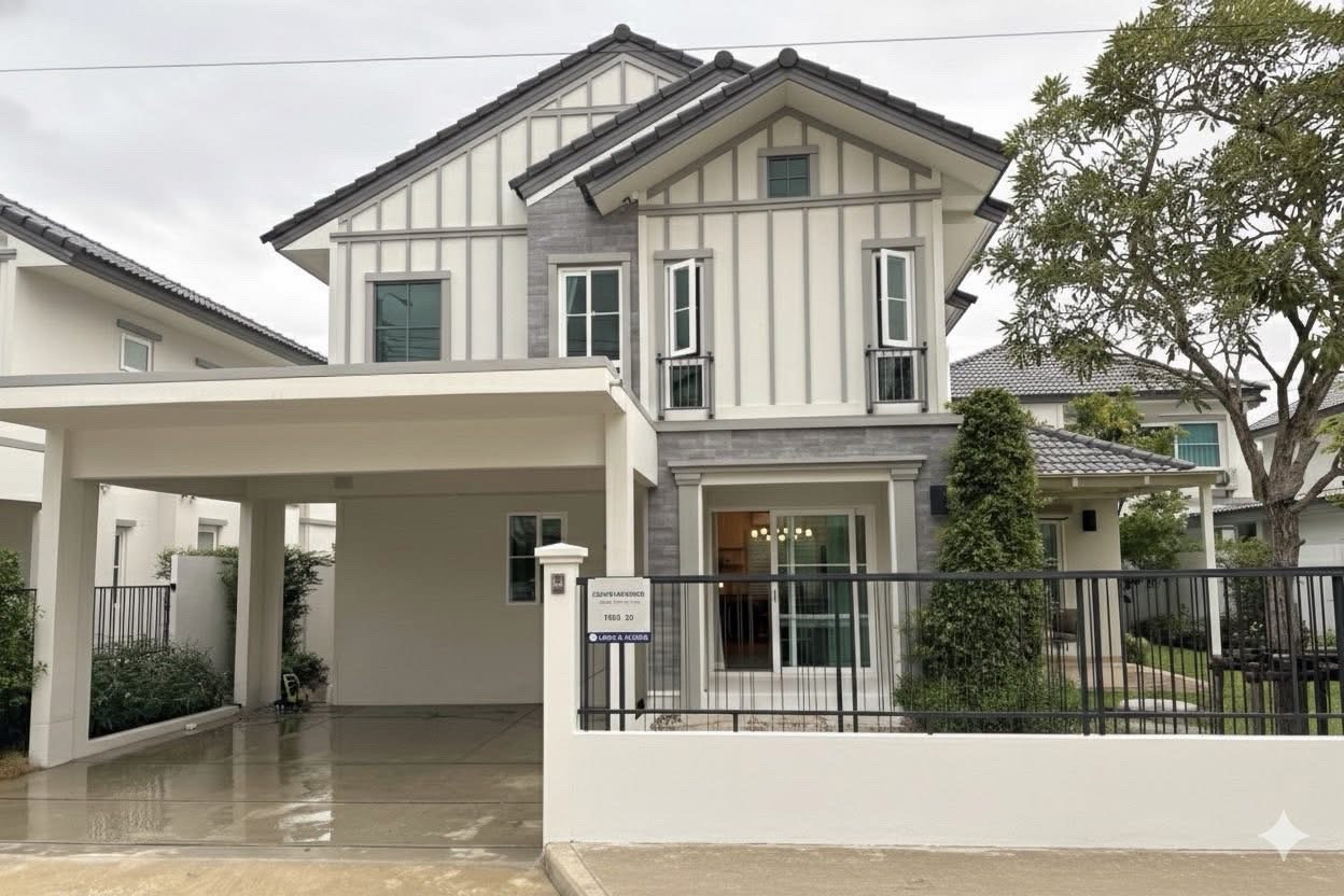 Detached House for Rent Villaggio 3 Srinakarin Bangna Quiet Area Easy Access Near Expressway