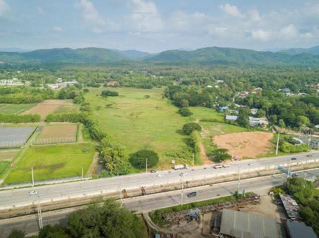 🔥 Land for sale, prime location, 14 rai, next to Road 121 (inbound to Chiang Mai city), mountain view, yellow layout. – รูปที่ 2