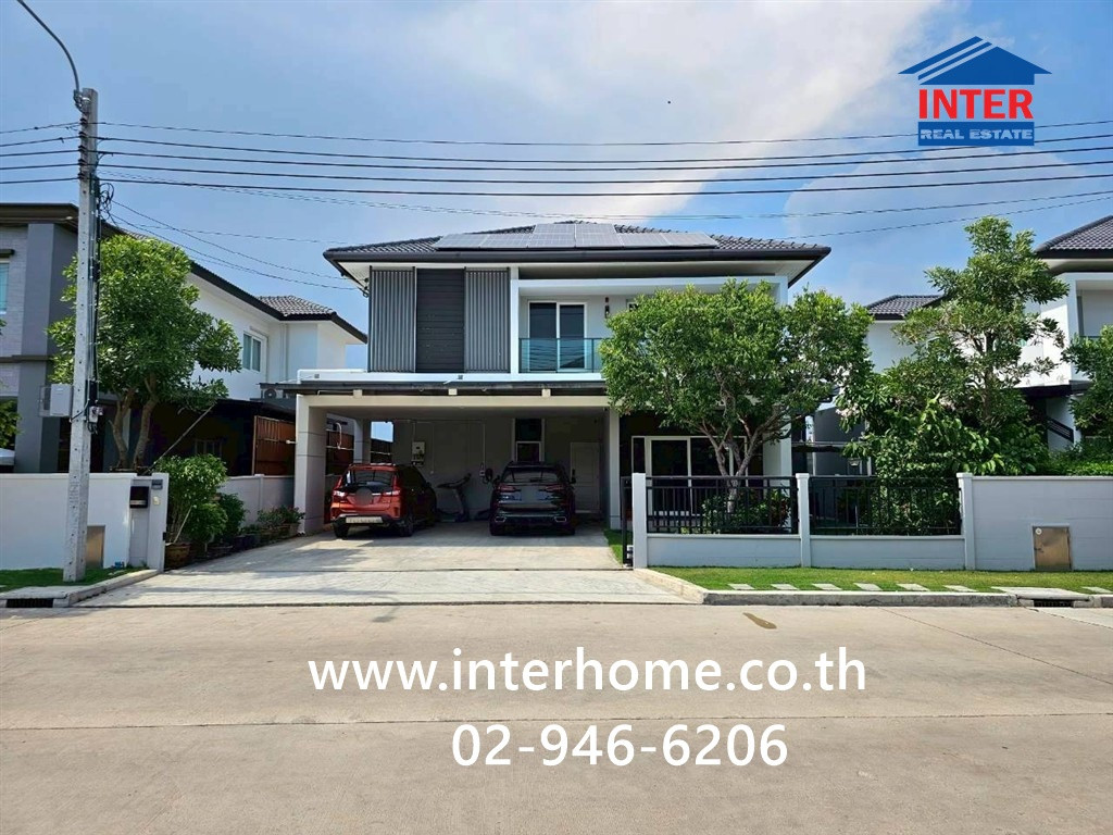 2-story detached house, 77.5 sq m, Centro Village. Bangna–Srinakarin Near Singapore International School Suvarnabhumi SISB, Buanakarin Road. Nam Daeng Road – Bang Phli, Bang Phli, Samut Prakan