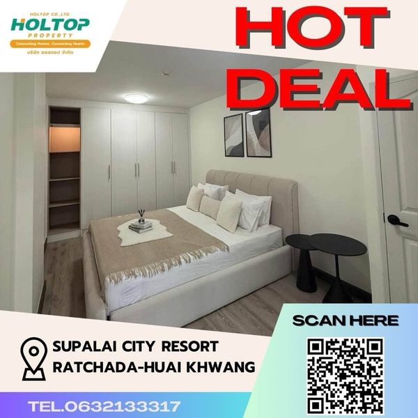 #Z5716💥060669 🔥Condo for rent Supalai City Resort Ratchada-Huai Khwang (old code Z1188)
