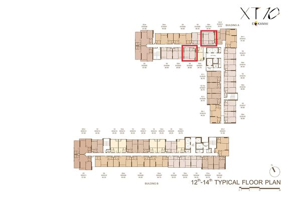 XT 10, room 1-bed 30 sq m., high floor, first price only 4.2x million or only 141,xxx baht/sq m.