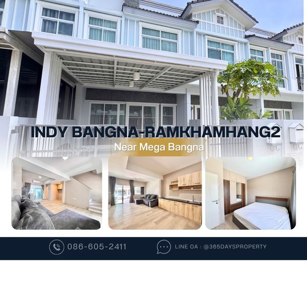 💥ForRent💥Indy Bangna-Ramkhamhang 2 🏡 Near Mega Bangna , Dulwich 🚩  Fully Furnished ‼️