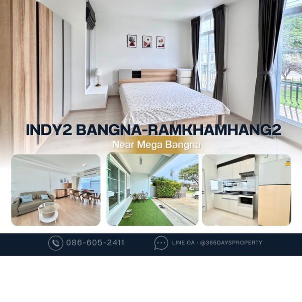 💥ForRent💥3Bed • Indy2 Bangna-Ramkhamhang 2 🏡 Near Mega Bangna , Dulwich 🚩Garden View 🌳 Ready to Move in 🌟