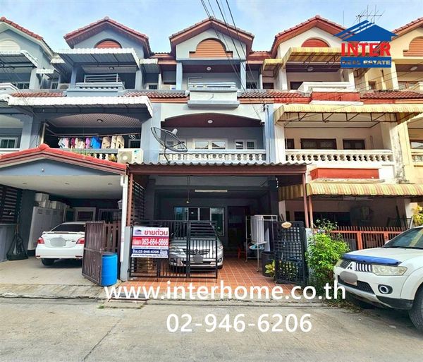 Townhome, 3 floors, 25.5 sq m, Ploenwipa Village, Ramintra 40, near the Pink Line. Ramintra Station, Km. 6, Soi Ramintra 40, Intersection 33-5, Ramintra Road, Bueng Kum District, Bangkok