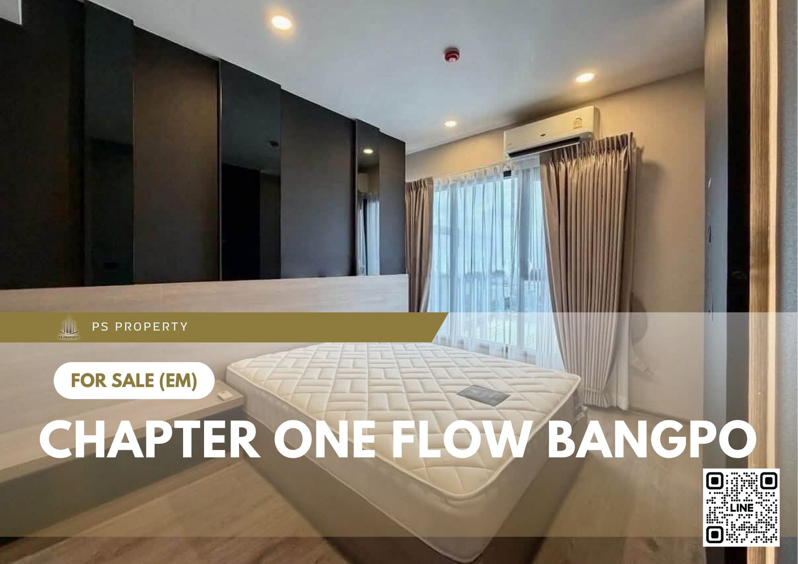 Urgent Sale ✨ Chapter One Flow Bangpo ✨ 2 Bedrooms, Fully Furnished and Equipped with Appliances, Near MRT Bangpo.