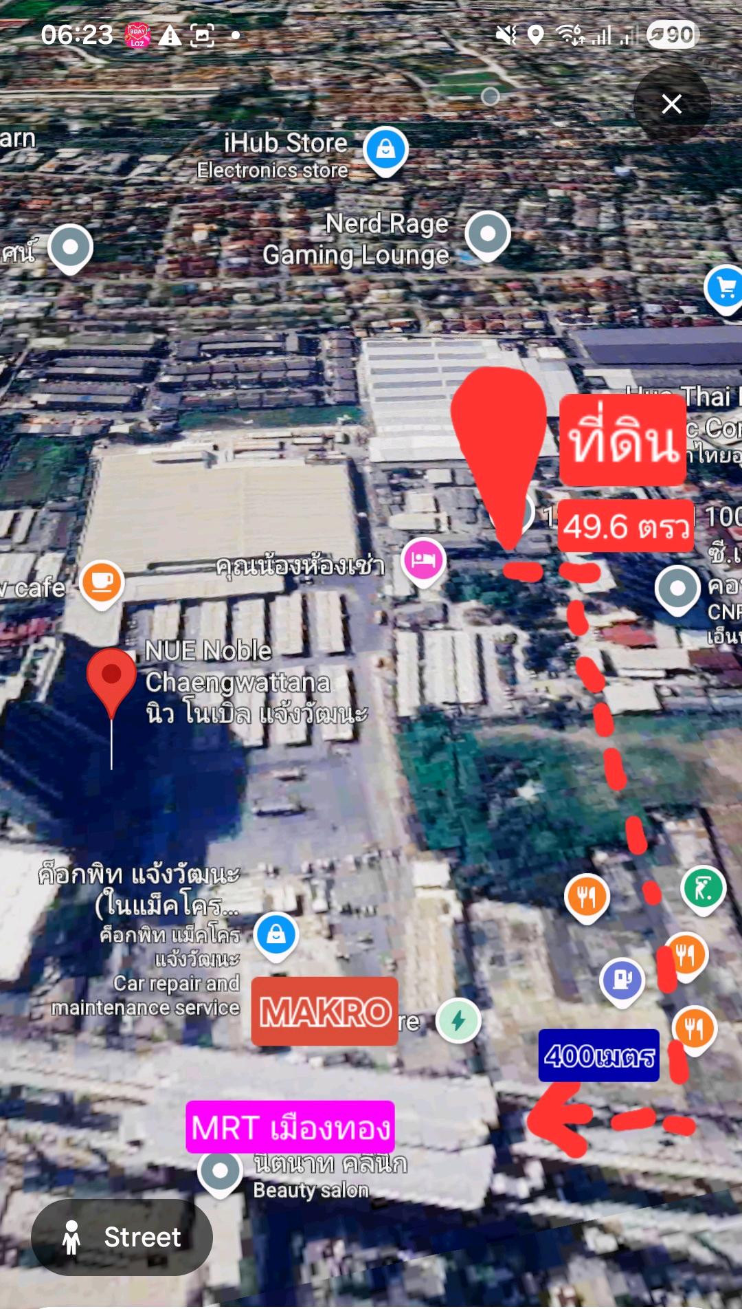 Empty land for sale, already filled in, Jai Outdoor Watthana, 49.7 sq m. Walk 400 meters to MRT Muang Thong Thani. Next to Makro Chaengwattana – รูปที่ 3